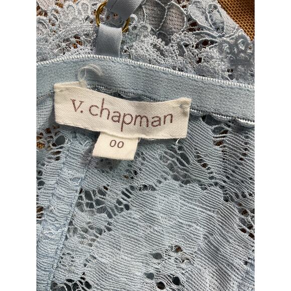 V. Chapman 'Lace' Blue Pattern Midi Length Dress Size 0 - Picture 4 of 5
